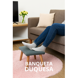 Banqueta Duquesa para Sala, Quarto, Closet, Compacta e Elegante - Cinza - Jrc Móveis - 5