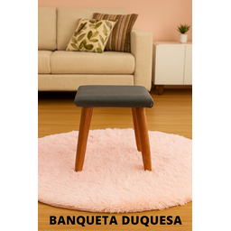 Banqueta Duquesa para Sala, Quarto, Closet, Compacta e Elegante - Cinza - Jrc Móveis - 1