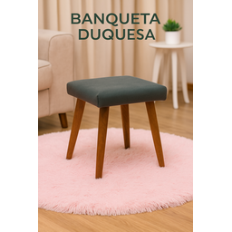 Banqueta Duquesa para Sala, Quarto, Closet, Compacta e Elegante - Cinza - Jrc Móveis - 2