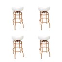 Ver imagem 1 de Kit 4 Banquetas Altura 65cm Bar Giratória cor Cobre assento branco Poltronas do Sul Banqueta Bar