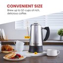 Ver imagem 5 de Elite Gourmet Percolador de Café Elétrico 12 Xícaras em Aço Inox