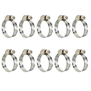 Abraçadeira Aço Inox Rosca Sem Fim 1" Polegada 16 - 25mm Reforçada | Kaza Inteligente | Kit 10 Un