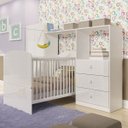 Ver imagem 1 de Quarto de Bebê Completo com Guarda-Roupa 2 Portas, Berço e Cômoda 3 Gavetas Completa Móveis