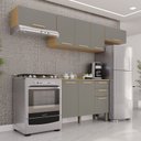Ver imagem 1 de Cozinha Compacta Modulada 4 Peças 8 Portas 2 Gavetas Bella Cinza/Jequitibá/Granizo