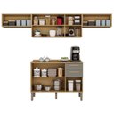 Ver imagem 5 de Cozinha Compacta Modulada 4 Peças 8 Portas 2 Gavetas Bella Cinza/Jequitibá/Granizo