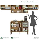 Ver imagem 4 de Cozinha Compacta Modulada 4 Peças 8 Portas 2 Gavetas Bella Cinza/Jequitibá/Granizo