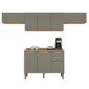 Ver imagem 2 de Cozinha Compacta Modulada 4 Peças 8 Portas 2 Gavetas Bella Cinza/Jequitibá/Granizo