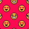 Papel de Parede Infantil Gaming Rosa Emoticons Pixels Gh Papel de Parede 3,5m - 2
