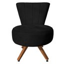 Ver imagem 1 de Poltrona Decorativa Royal Base Giratória de Madeira Slk Decor Preto