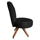 Ver imagem 2 de Poltrona Decorativa Royal Base Giratória de Madeira Slk Decor Preto