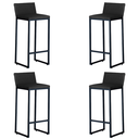 Ver imagem 1 de Kit 4 Banquetas Alta Dani Reforçada Decorativa Balcão Bancada Cozinha Bar Base Preta Courino Preto