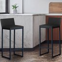 Ver imagem 3 de Kit 4 Banquetas Alta Dani Reforçada Decorativa Balcão Bancada Cozinha Bar Base Preta Courino Preto