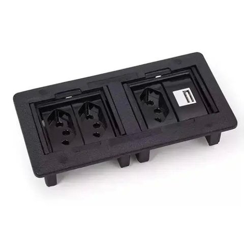 CAIXA DE EMBUTIR PARA 4 BLOCOS - PRETO (SEM MÓDULOS)