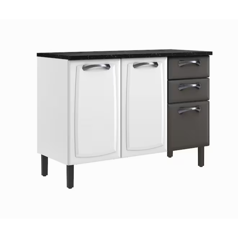 Balcão de Cozinha Itatiaia New Premium 3 Portas de Aço 120cm