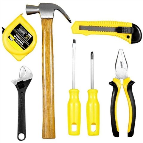 Kit Ferramentas 7 Peças Martelo Chaves Trena 9yb Eda
