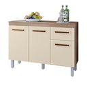 Ver imagem 2 de Balcão Gabinete para Pia Vic 118cm 03 Portas 01 Gaveta sem Tampo Savana Off White - Desk Design