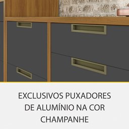 Cozinha Modulada Imperatriz Gourmet Canto 09 Peças Ripado em Mdf Nesher - 3
