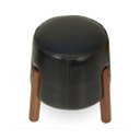 Ver imagem 2 de Puff com Pés em Madeira - Preto - Couro Sintético