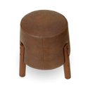 Ver imagem 2 de Puff com Pés em Madeira - Marrom - Couro Sintético