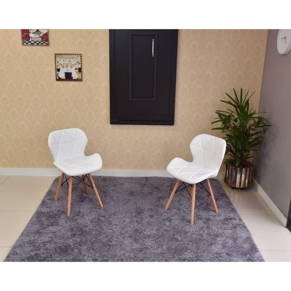 Conjunto de Mesa Dobrável Retrátil 120 x 75 Preta + 2 Cadeiras Slim - Branca - 4