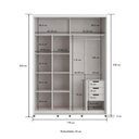 Ver imagem 5 de Guarda Roupa Solteiro 170cm 2 Portas e 3 Gavetas 100% Mdf Cor:branco