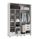 Ver imagem 4 de Guarda Roupa Solteiro 170cm 2 Portas e 3 Gavetas 100% Mdf Cor:branco