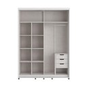 Ver imagem 3 de Guarda Roupa Solteiro 170cm 2 Portas e 3 Gavetas 100% Mdf Cor:branco