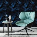 Ver imagem 2 de Papel de Parede Temático Samambaias Azuis Noite - 2,5x0,5m