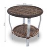 Conjunto de Poltronas Fibra Sintética Bali Alumínio - 4 Poltronas + 1 Mesa Centro - Tecido Corda Náu - 3