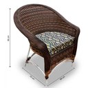 Ver imagem 2 de Conjunto de Poltronas Fibra Sintética Bali Alumínio - 4 Poltronas + 1 Mesa Centro - Tecido Corda Náu