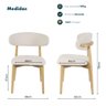 Kit 2 Cadeiras de Jantar Frida Base Madeira Assento Estofado de Linho Creme para Sala de Estar Área - 7