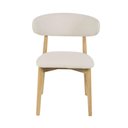 Ver imagem 2 de Kit 2 Cadeiras de Jantar Frida Base Madeira Assento Estofado de Linho Creme para Sala de Estar Área