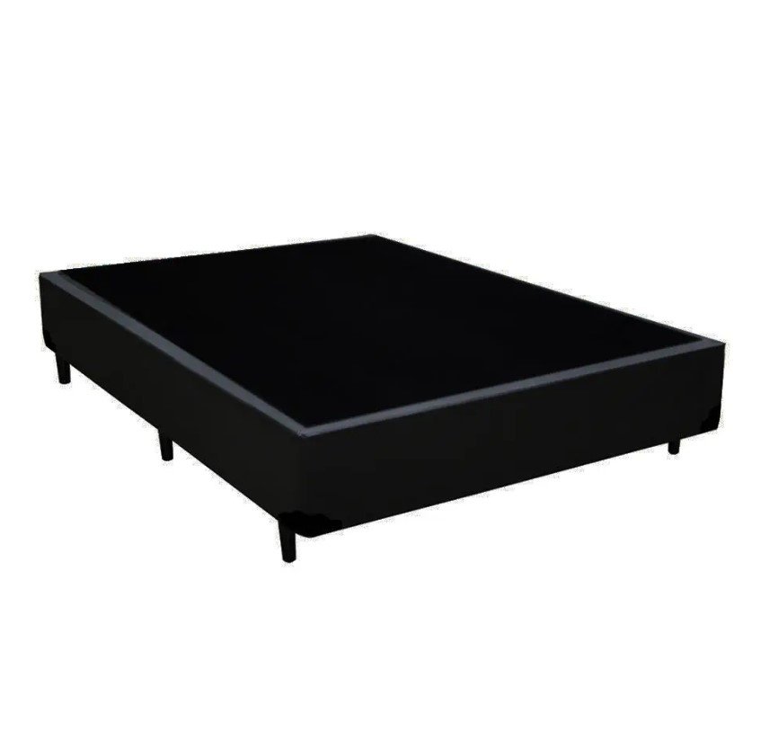 Cama Box Casal 138 Tecido Sintético Preto Com Colchão Alegro Espuma D28 Bello Box Cinza - 2