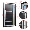 Ver imagem 3 de Porta Pivotante Alumínio Lambril Miraggio c/Pux.e.Elite Mix Preto 240x130 Brimak