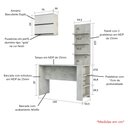 Ver imagem 4 de Kit Bancada Mesa Gourmet Cozinha Concreto c/ Painel e Armário Basculante Legno Crema e Linho - Lucia