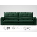 Ver imagem 2 de Sofá com Carregador Usb Retrátil Reclinável Montreal 2,10m Velosuede Verde - Netsofas