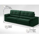 Ver imagem 6 de Sofá com Carregador Usb Retrátil Reclinável Montreal 2,10m Velosuede Verde - Netsofas