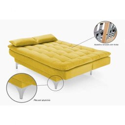 Sofá Cama 3 Lugares Pratic Espresso Móveis - 4