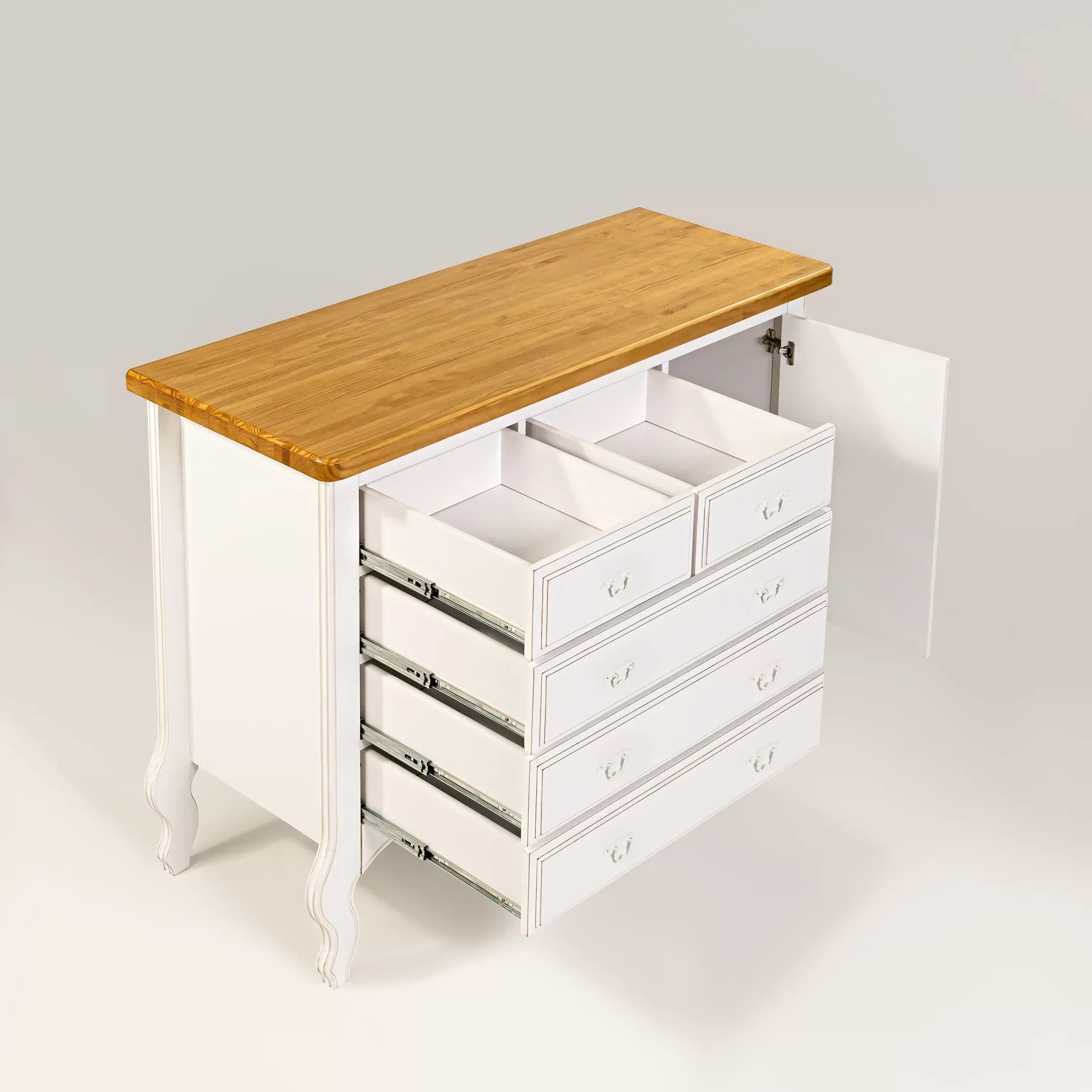 Ver imagem 7 de Cômoda Infantil Entalhada 5 Gavetas e 1 Porta