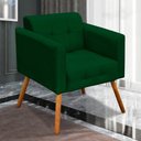 Ver imagem 2 de Kit 2 Poltronas Decorativas Pés Palito Karen Suede Verde - Gran Belo