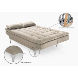 Sofá Cama 3 Lugares Pratic Espresso Móveis - 4