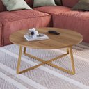 Ver imagem 1 de Mesa de Centro com Pés Metálicos 80x80cm 27947 Artesano - Hanover/dourado