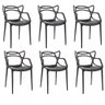 Kit 6 Cadeiras de Jantar Allegra Preta - 1