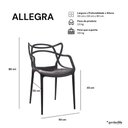 Ver mais imagens de Kit 6 Cadeiras de Jantar Allegra Preta