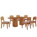 Ver imagem 2 de Mesa de Jantar Eloise 180cm Tampo Mdf 6 Cadeiras Moderna Linho Capuccino/naturale
