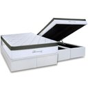 Ver imagem 1 de Cama Box Baú King: Colchão Molas Masterpocket Ensacadas Paropas Diamante Extra White + Base Crc