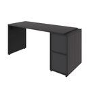 Ver imagem 6 de Escrivaninha 1,5m C/ Balcão Lateral Armário Aéreo e Nicho F5 Cor:preto