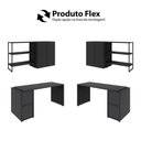 Ver mais imagens de Escrivaninha 1,5m C/ Balcão Lateral Armário Aéreo e Nicho F5 Cor:preto