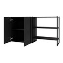 Ver imagem 7 de Escrivaninha 1,5m C/ Balcão Lateral Armário Aéreo e Nicho F5 Cor:preto