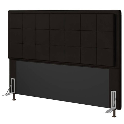 Cabeceira Cama Box Queen Canada 160 Cm Suede MV Estofados Marrom